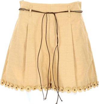 Zimmermann Mahon High-Waisted Flared Cotton Shorts