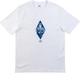 C.P. Company T-shirt met korte mouwen en logoprint - Heren - T-shirts - Wit - XL - Katoen - Tops