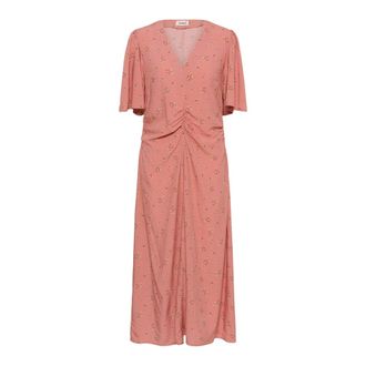 Soaked In Luxury Arjana Ruching Dress - Dames - Jurken - Roze - Maat: M Viscose
