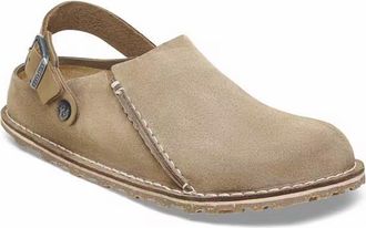 Birkenstock Womens Lutry Premium Suede Clog In Gray Taupe