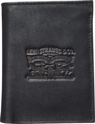 Levi's Geldb&ouml;rse LEVIS VINTAGE TWO HORSE VERTICAL COIN WALLET, Herren, schwarz, Leder, gepflegt, unifarben, Kleinlederwaren Geldb&ouml;rse, mit sch&ouml;ner Pr&auml;gung He