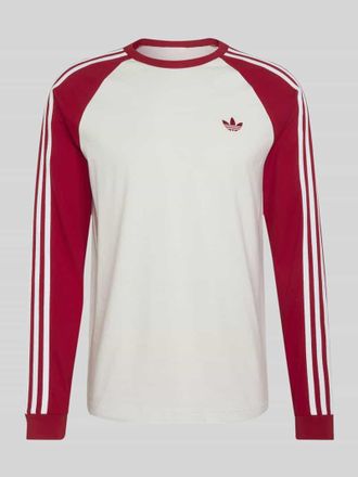adidas Originals Regular Fit Langarmshirt aus reiner Baumwolle mit Logo-Stitching in Offwhite, Gr&ouml;&szlig;e XXL