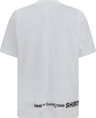 Comme Des Gar&ccedil;ons Mens Oversized Short-Sleeve Crewneck T-Shirt White Cotton T-Shirts And Polos