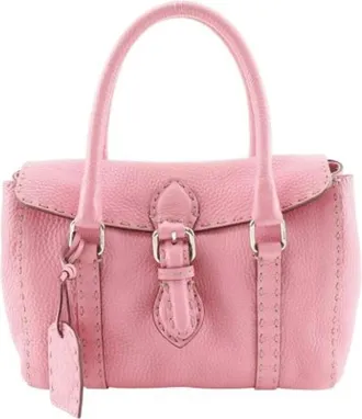 Fendi Pre-owned Handbags, female, Pink, Size: ONE SIZE Pre-owned Selleria Calf Handbag