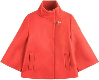 Fay Capa de Lana y Cachemira - Jackets - Mujer - Rojo - M