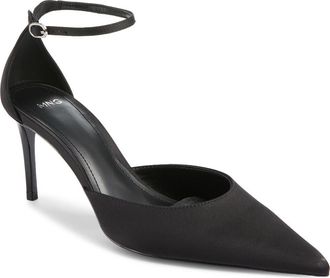 Mango Satin Court Pump in Black at Nordstrom, Size 6.5Us