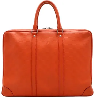 Louis Vuitton Orange Damier Infini Briefcase (Authentic Pre-Loved)