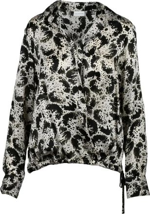 Dries Van Noten Satijnen overslagblouse - Dames - Blouses & Shirts - Veelkleurig - Maat: XS Satijn