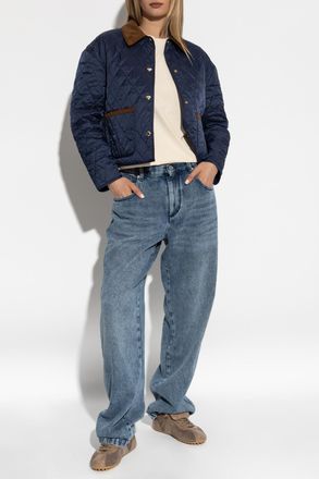 Sporty & Rich Quilted Jacket From The Riviera Collection, Womens, Navy Blue