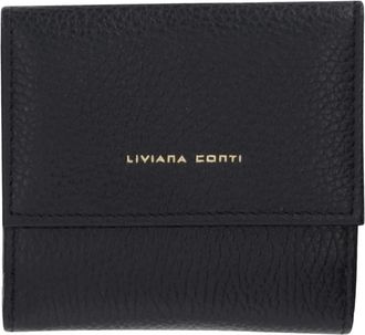 Liviana Conti Kleine portemonnee met klep - Dames - Portefeuilles - Zwart - ONE Size - Katoen - Accessoires