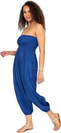 Likemary Harem Jumpsuit for Women - Silk Look Womens Jumpsuit - 2 in 1 Convertible Harem Pants - Genie Pants - Harem Trousers for Women Cobalt