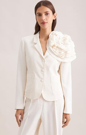 Seidensticker Jackenblazer SEIDENSTICKER, Damen, Gr. 34, sanftes wei&szlig;, 99% Viskose, 1% Elastan, unifarben, Blazer Jackenblazer