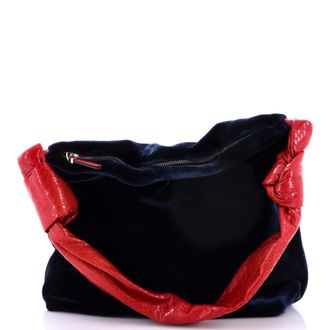 The Row Wander Hobo Velvet with Python Small