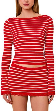 Solid & Striped The Peneope Stripe Top in Lipstick Red at Nordstrom, Size X-Large