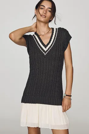 Maeve Delphine Twofer Sweater Mini Dress