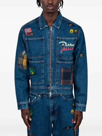Patta Giacca denim con design patchwork - Blu