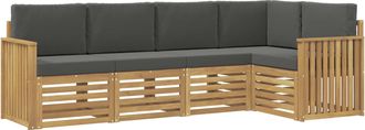 vidaXL Conjunto De Sof&aacute;s De Exterior 5 Uds. Blanco Y Antracita Vidaxl