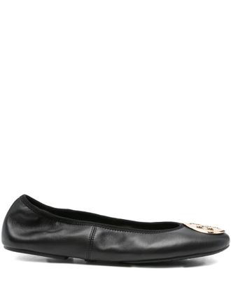 Tory Burch Black Leather Ballet Flats