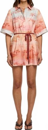 Kivari Sunset Shirt Mini Dress In Ombre