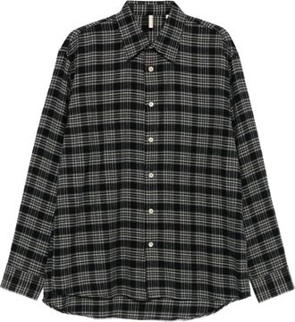 Sunflower checked long-sleeves shirt - Black