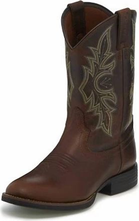 Justin Mens Brick Buff Boot In Tan