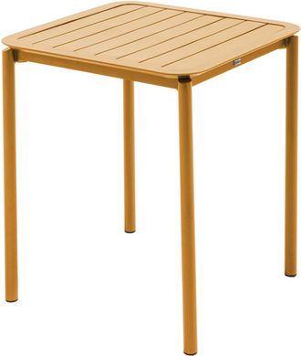 Oviala Mesa de terraza cuadrada (70x70cm) amarillo mostaza