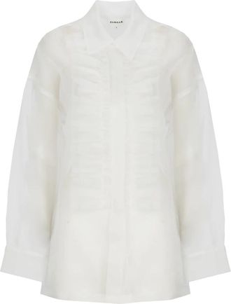 P.A.R.O.S.H. Zijden Blouse - Dames - Overhemden - Wit - M - Leer - Overhemden