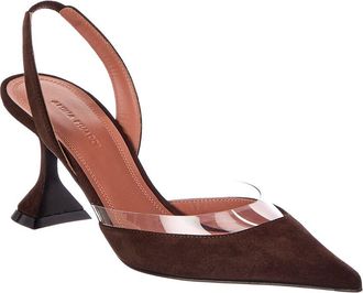 Amina Muaddi Amina Muaddi Lara Vinyl & Suede Slingback Pump