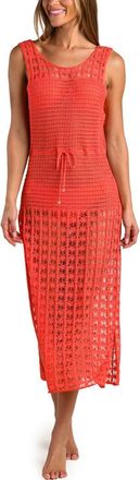 Sunshine 79 Haute Crochet Cover-Up Maxi Dress in Shocking Orange at Nordstrom, Size X-Small