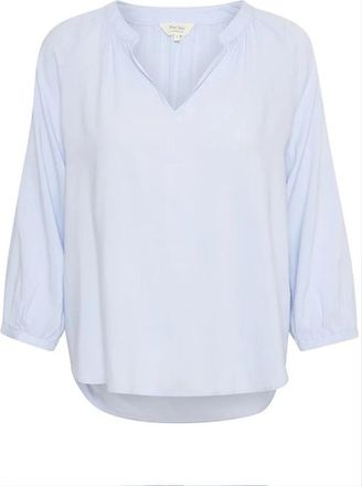 Part Two Heather Print V-Hals Blouse - Dames - Blouses - Blauw - 2XL - Overhemden