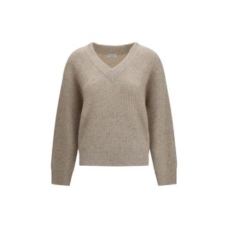 Brunello Cucinelli Beige Cashmere Womens Sweatshirt
