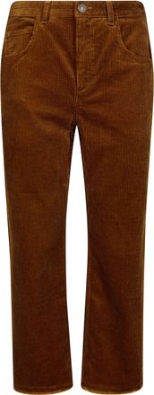 Isabel Marant Ruthie-Gb Cropped Brown Corduroy Straight-Leg Pants