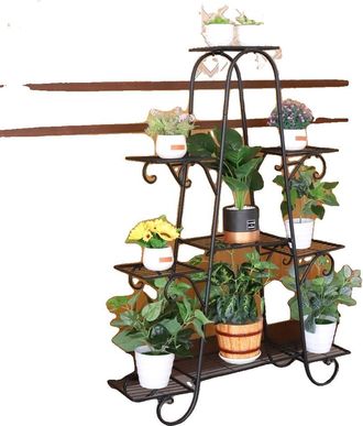 OEM Soporte Para Plantas, Dise&ntilde;o De 9 Niveles, Construcci&oacute;n Met&aacute;lica, Negro