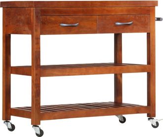 vidaXL Vidaxl - Carrito De Cocina De Madera Maciza De Acacia 100x48x89 Cm