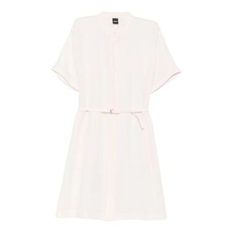 HUGO BOSS Short Dresses, female, Pink, Size: XL Belted Dress