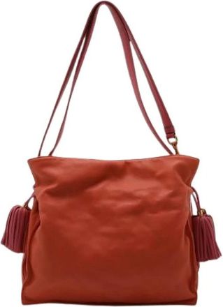 Loewe Pre-owned Shoulder Bags, female, Pink, Size: ONE SIZE Pre-owned Flamenco Shoulder bag