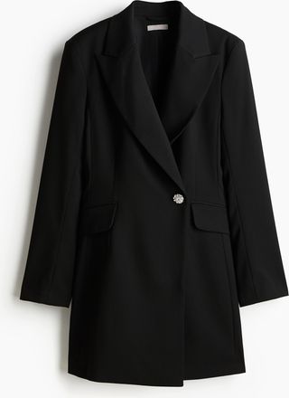 H&M Blazerkleid mit Strassknopf - Schwarz