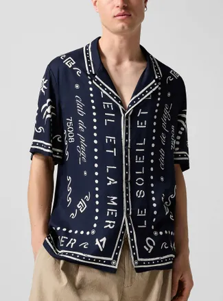 Balmain Mens Balmain Club printed cabana shirt