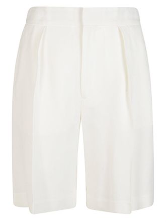 Victoria Beckham Tailored White Viscose Minimalist Shorts