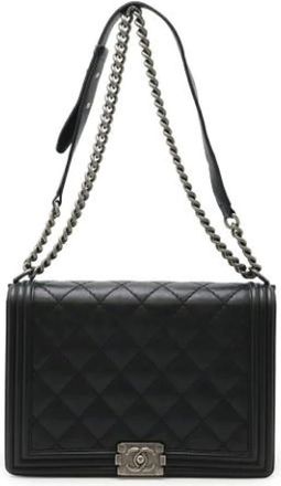 Chanel Pre-owned Leather chanel-bags - Dames - Vintage Schoudertas - Zwart - ONE Size - Leer - Vintage