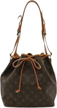 Louis Vuitton Pre-owned Bucket Bags, male, Brown, Size: ONE SIZE Pre-owned Monogram Petit Noe Shoulder Bag