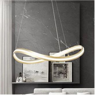 Trade Shop Trade Shop - Lampadario Led Moderno A Fiocco 100w Lampada A Sospensione Luce 6500k 70cm Oro 33405