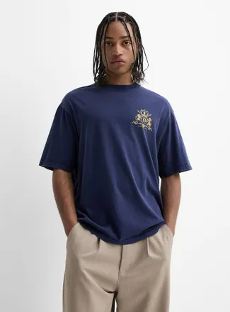 Djab Mens Varsity graphic faded T-shirt Oversized fit