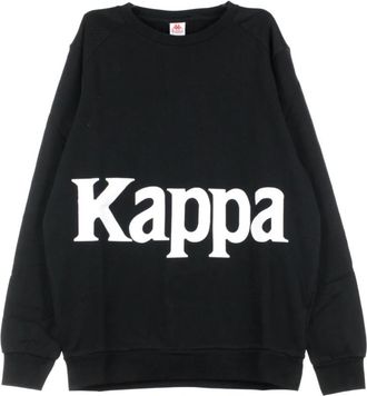 Kappa Heren Crewneck Sweatshirt Zwart/Wit - Heren - Sweatshirts - Zwart - XL - Hoodies & sweatvesten