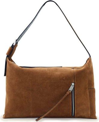 AllSaints Medium Alba Suede Shoulder Bag in Arizona Tan Brown at Nordstrom
