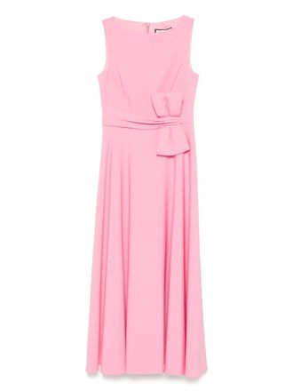 Nissa bow-detail midi dress - women - Polyester/Elastane/Polyester/Spandex/Elastane - 36 - Pink