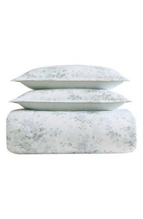 Laura Ashley Arundel Cotton Sateen Comforter Set in Light Pastel Grey at Nordstrom Rack, Size Full/queen