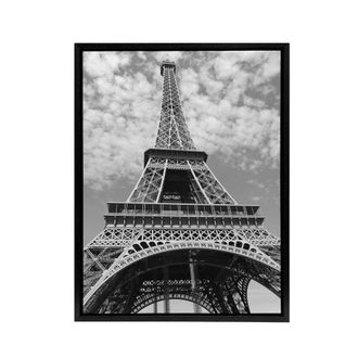 Artery8 Eiffel Tower Ants View Paris France Framed Canvas Wall Art Print in Grey | Size: W24 x H32