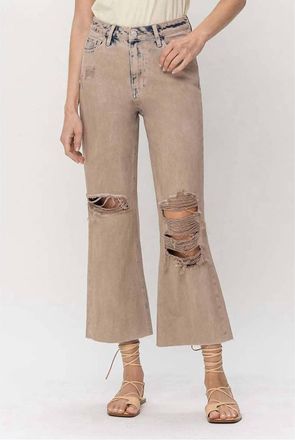 Flying Monkey 90S Vintage Crop Flare Jean In Burnt