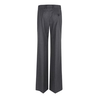 Stella McCartney Stella McCartney, Wide Trousers, female, Gray, Size: 4XS Grey Wool Trousers Chic Elegant Fit